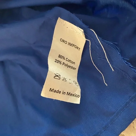 Made in Mexico Gorgeous Embroidered Strapless Small Dress Otomi - Picture 5 of 5